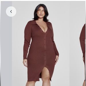 Mia Ribbed Knit Button Front Dress